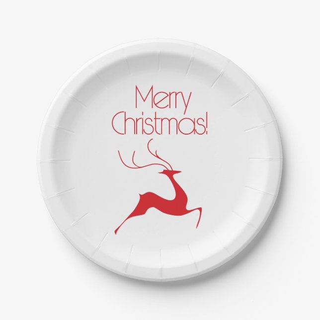 Christmas deer paper plate (Front)