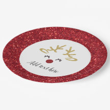 Christmas Deer paper plates