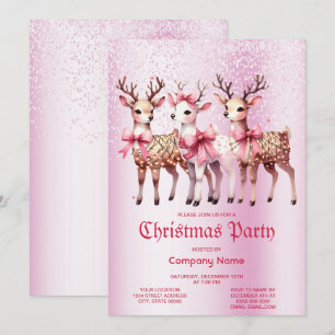 Christmas Deer Party Invitation