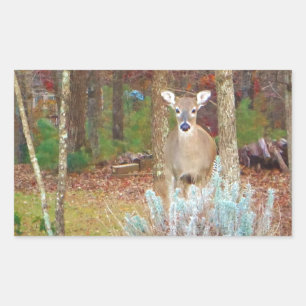 Christmas Deer Rectangular Sticker