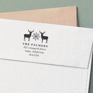 Christmas Deer Return Address Self-inking Stamp