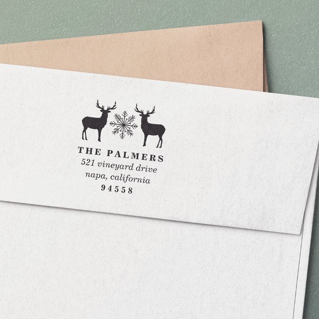 Christmas Deer Return Address Self-inking Stamp (Creator Uploaded)
