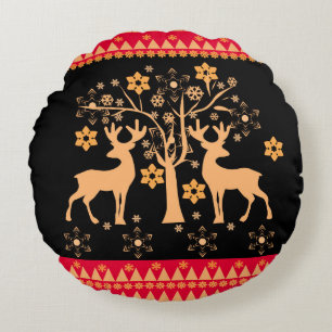 Christmas deer round cushion