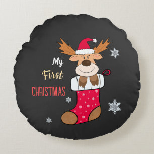 Christmas deer round cushion