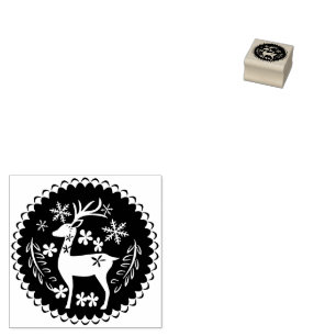 Christmas Deer Rubber Stamp
