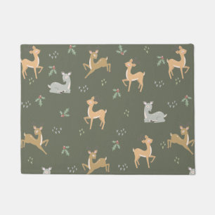 Christmas Deer Seamless Pattern Doormat