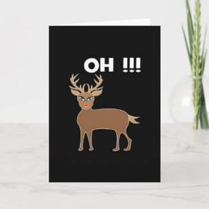 Christmas Deer Season Cute Festive Retro Style Card