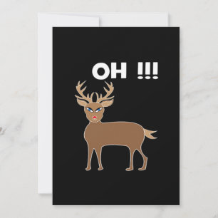 Christmas Deer Season Cute Festive Retro Style Holiday Card