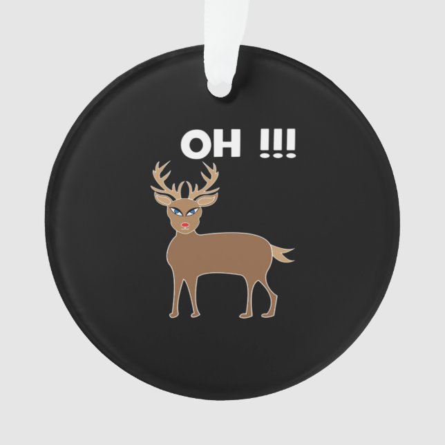 Christmas Deer Season Cute Festive Retro Style Ornament (Front)