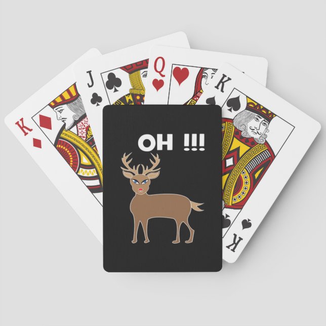 Christmas Deer Season Cute Festive Retro Style  Playing Cards (Back)