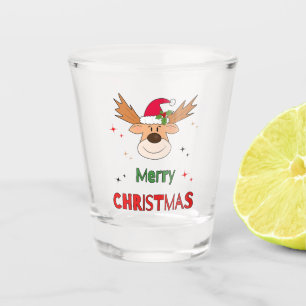 Christmas deer shot glass