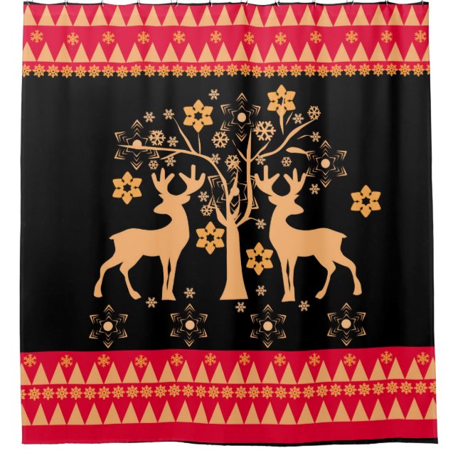 Christmas deer shower curtain (Front)