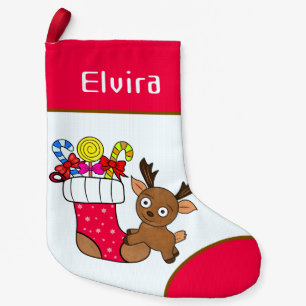 Christmas deer small christmas stocking