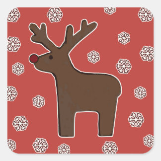 Christmas deer! square sticker