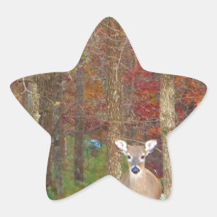 Christmas Deer Star Sticker