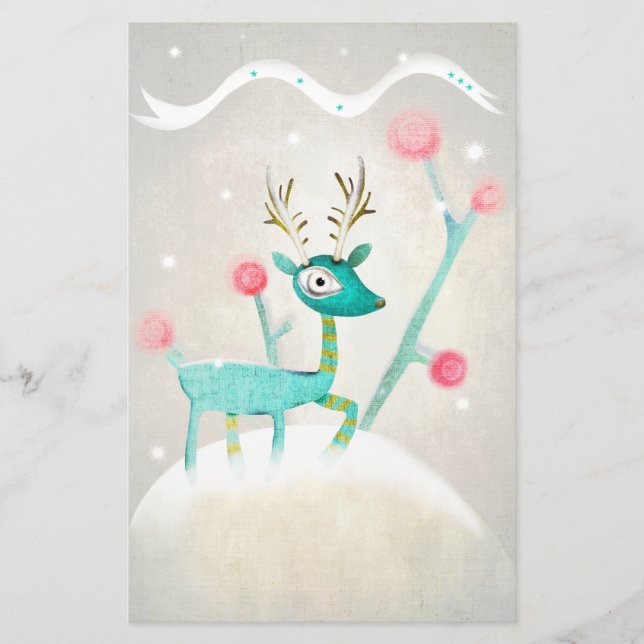 Christmas deer Stationery (Front)