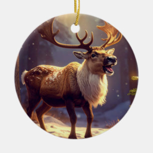 Christmas DEER TO SANTA'S HEART Ceramic Tree Decoration