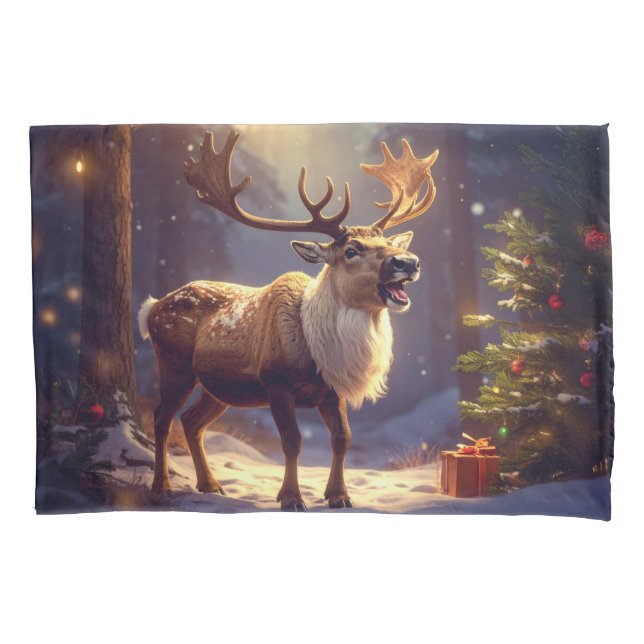Christmas DEER TO SANTA'S HEART Pillowcase (Front-Left)