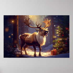 Christmas DEER TO SANTA'S HEART Poster