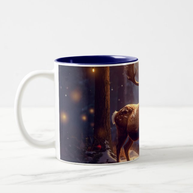 Christmas DEER TO SANTA'S HEART Two-Tone Coffee Mug (Left)