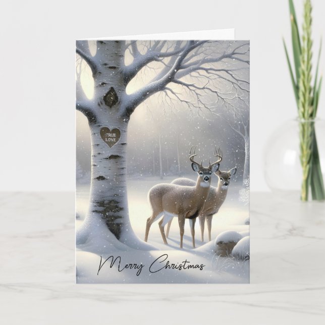 Christmas Deer True Love Holiday Card (Front)