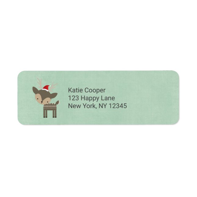 Christmas Deer With Red Santa Hat Retro Hipster (Front)