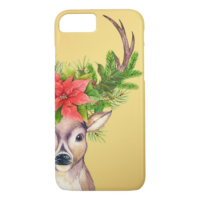 Christmas Deer Woodland Holiday Illustration Case-Mate iPhone Case (Back)
