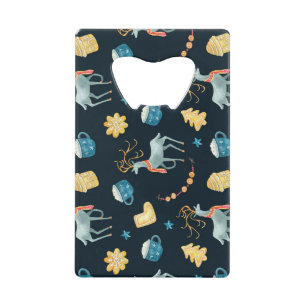 Christmas Deers: Watercolor Seamless Pattern