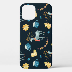 Christmas Deers: Watercolor Seamless Pattern iPhone 12 Case