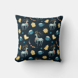 Christmas Deers: Watercolor Seamless Pattern Cushion