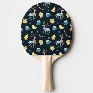 Christmas Deers: Watercolor Seamless Pattern Ping Pong Paddle
