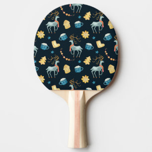 Christmas Deers: Watercolor Seamless Pattern Ping Pong Paddle