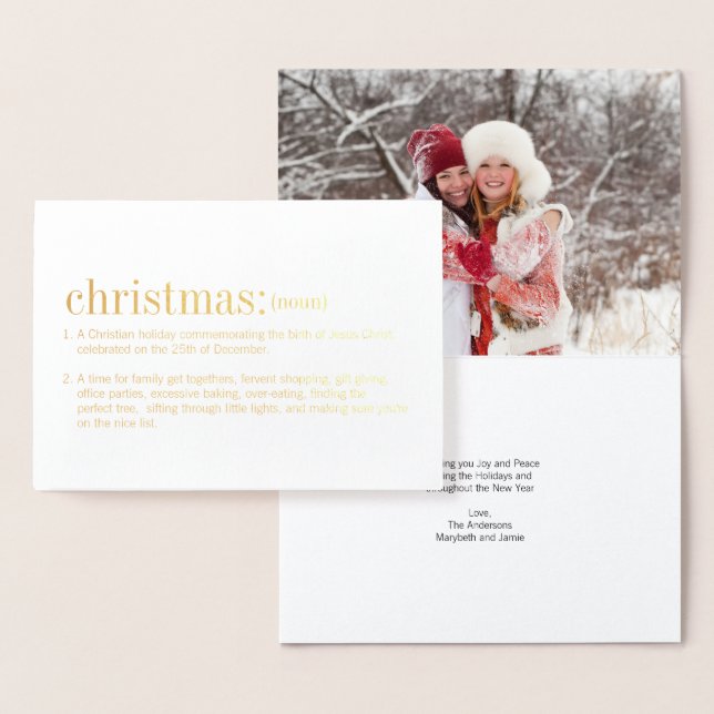 Christmas Definition Gold Foil Card (Display)