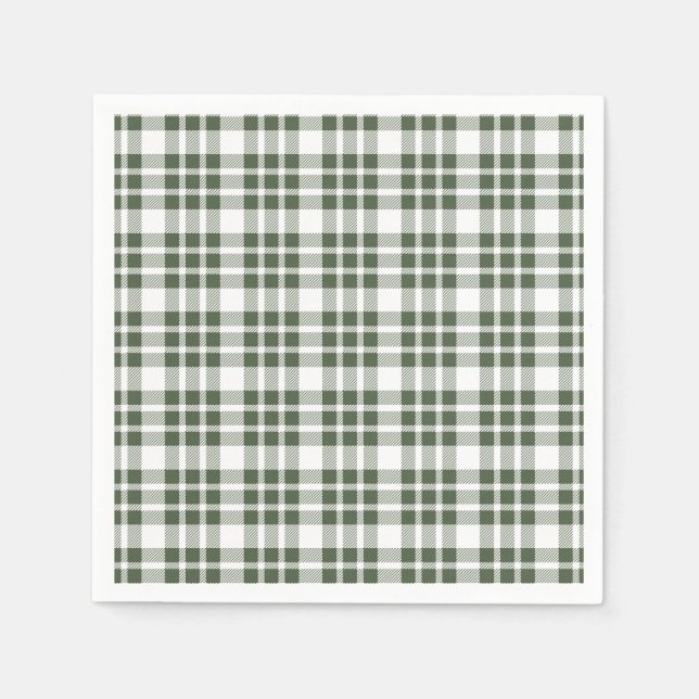 Christmas Definition Holiday Green Plaid Napkin (Front)