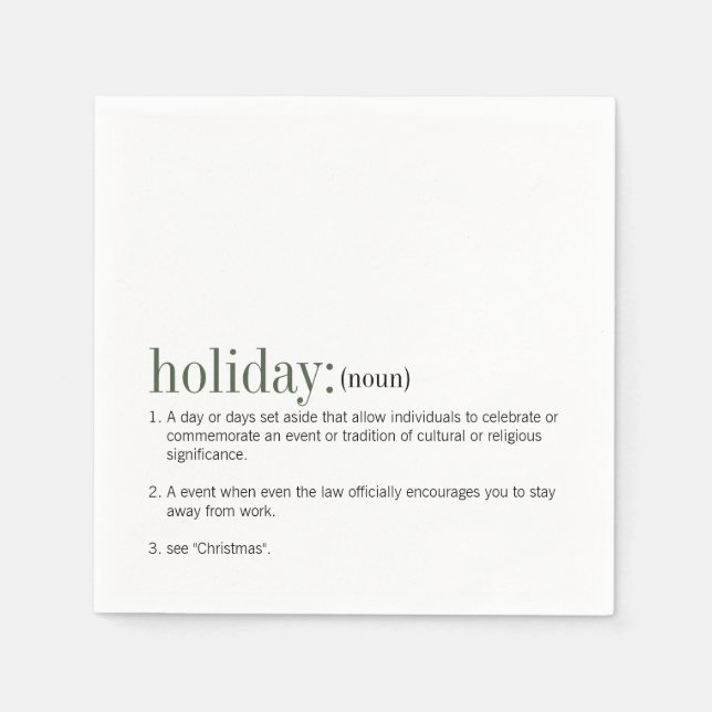 Christmas Definition Holiday Napkin (Front)