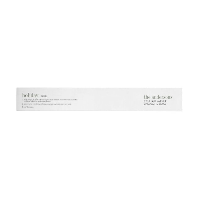 Christmas Definition Holiday Wrap Around Label (Individual)
