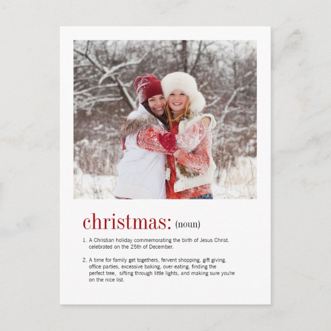 Christmas Definition Photo Holiday Postcard (Front)