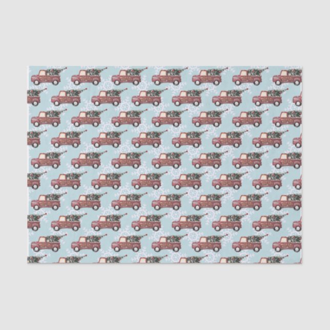 Christmas Delivery Truck with Xmas Tree Tissue Paper (Front)