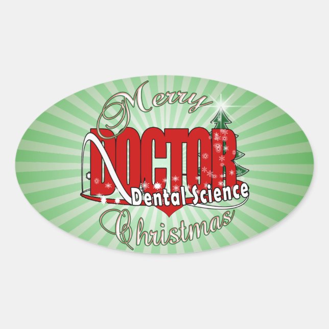 CHRISTMAS Dental Science Oval Sticker (Front)