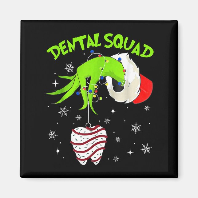 Christmas Dental Squad Cute Dentist Dental Hygieni Magnet (Front)