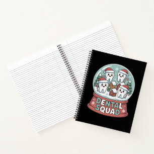Christmas Dental Squad Snow Globe Cute Holiday Notebook
