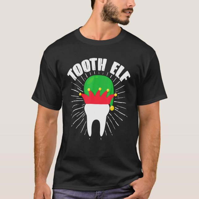 Christmas Dentist Dental Hygienist Tooth Elf Match T-Shirt (Front)