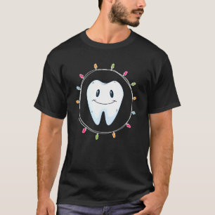 Christmas Dentist Dental Tooth In Christmas Lights T-Shirt