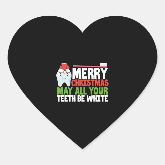 Christmas Dentist Shirts Christmas Dental Shirt Heart Sticker (Front)