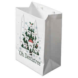 Christmas Dentist Tree Dental Oh Dentistree Tooth  Medium Gift Bag