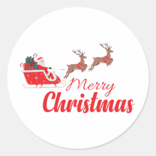 Christmas design and reindeer classic round sticker