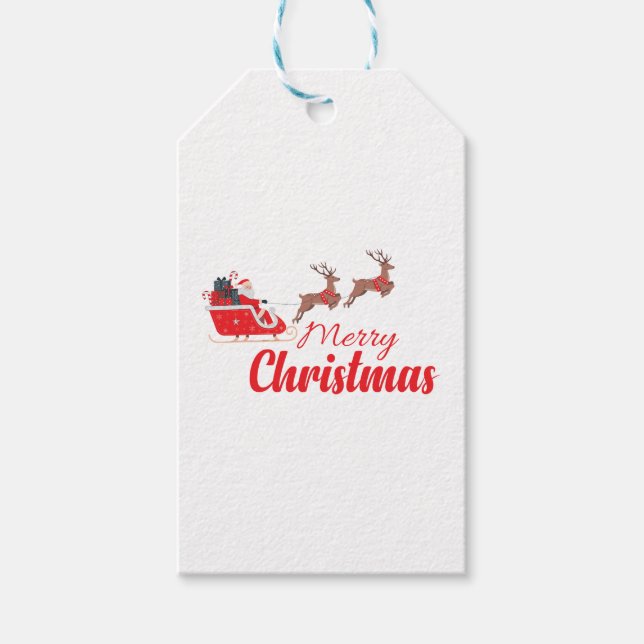 Christmas design and reindeer gift tags (Front)