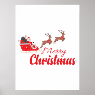 Christmas design and reindeer poster