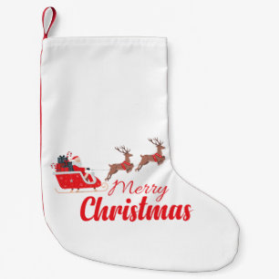 Christmas design and reindeer small christmas stocking