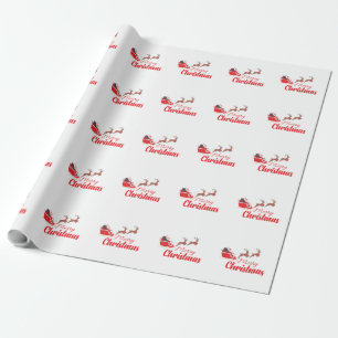 Christmas design and reindeer wrapping paper